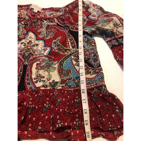 Altar'd State Peplum Top Women's Small Boho Paisley Print Multicolor Festival - Picture 5 of 8